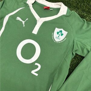 IRFU Ireland Rugby Jersey Mens XL Green Puma Home O2 Embroidered Team Logo